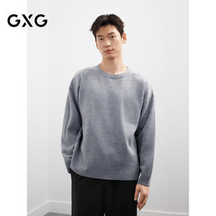 男休闲百搭通勤内搭线衫 25冬季 圆领毛衣针织衫 GXG男装 新品