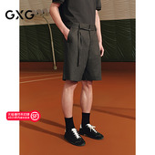 新品 GXG男装 G25X222032 休闲裤 25年夏季 咖色斯文通勤短裤 简约男士