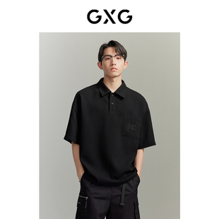 新品 GXG男装 2023年夏季 多色华夫格面料休闲宽松polo衫 男基础