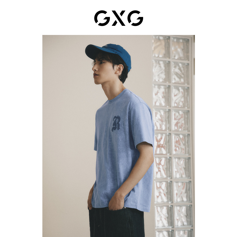 GXG男装双色潮流圆领短袖