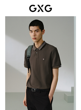 GXG男装  含桑蚕丝polo衫男士 24年夏季品G24X242022