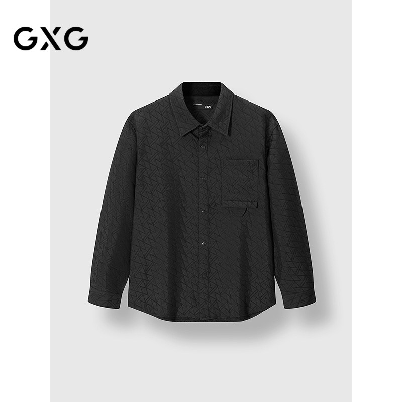 GXG男装 经典几何肌理设计衬衫男简约通勤上装休闲 2025春季新品,男装,衬衫,淘宝优惠券,粉丝福利购,淘宝优惠卷