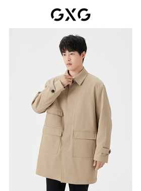 GXG男装  双色简约通勤风衣 23年秋季品GEX10819293