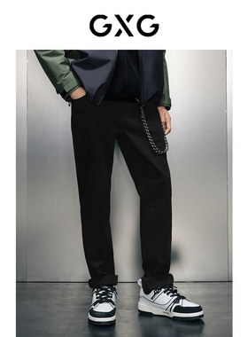 GXG男装 黑色直筒牛仔长裤 2023冬季品GEX10525994