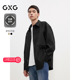 24秋季 GXG男装 品 外套男士 上衣 口袋设计坑条面料宽松长袖 衬衫