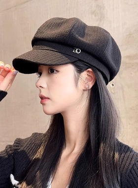 鸭舌贝雷帽显脸小文艺八角帽女秋冬洋气时尚画家帽户外出游甜美