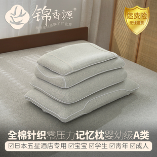 平成西川记忆棉枕头聚氨酯零压力全棉宝宝儿童学生成人护颈椎枕芯