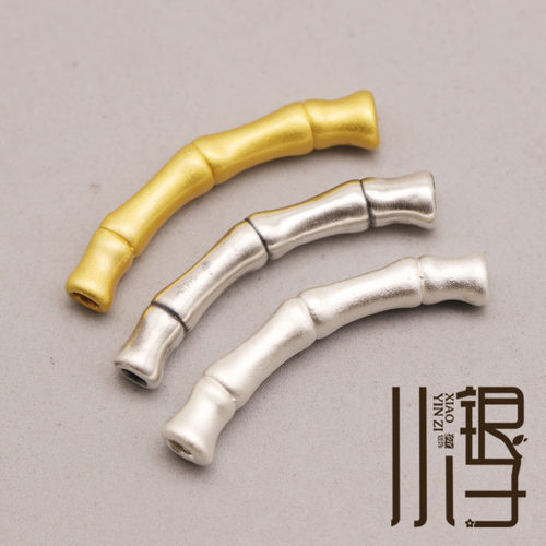 diy竹节管骨管纯银弯管