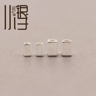 素银隔珠 碎银几两迷你长方块散珠S925纯银饰DIY手工编绳串珠配件