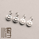泰银素银吊坠 镂空迷你笑脸圆牌挂坠S925纯银银饰DIY编绳串珠配件