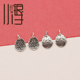 泰银吊坠 莲花不规则花纹牌挂坠S925纯银银饰DIY手工编绳串珠配件