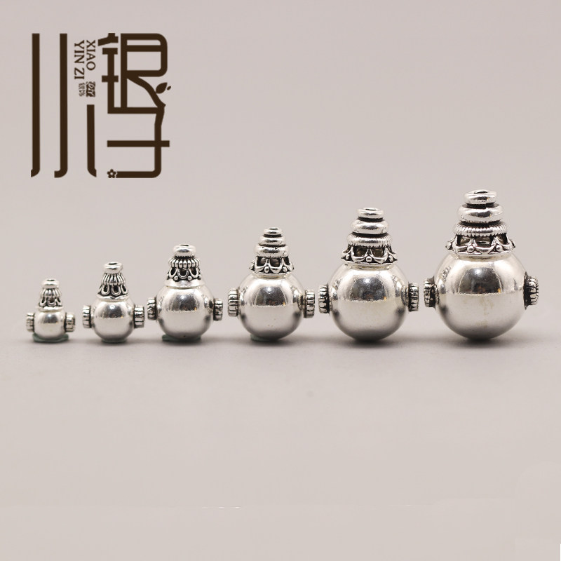 泰银隔珠 光面三通佛头S925纯银银饰DIY手工佛珠手串串珠材料配件