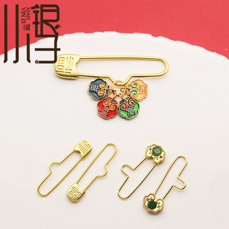 S925纯银饰吊坠 福字如意回形针别针古法银电镀24k金 DIY编绳串珠,饰品/流行首饰/时尚饰品新,其他DIY饰品配件,淘宝优惠券,粉丝福利购,淘宝优惠卷