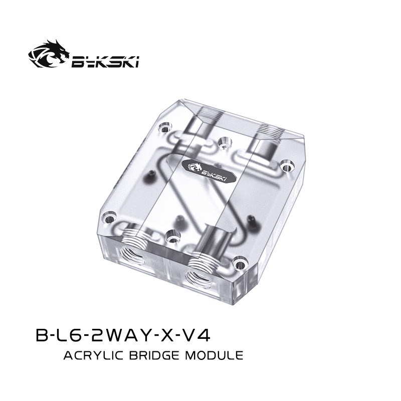 bykski b-l6-2way-x-v4 桥接模块 双卡喷射单流向水道 串联方块头
