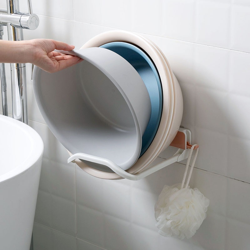 Household punch-free folding washstand bathroom basin shel