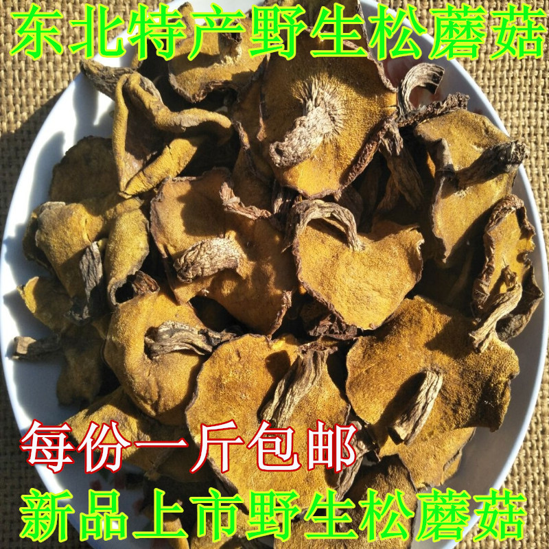 东北特产野生松蘑菇松菇粘蛾子松蛾粘团子烘干松蘑干货一斤包邮