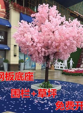 大型仿真婚庆橱窗道具舞台桃花树