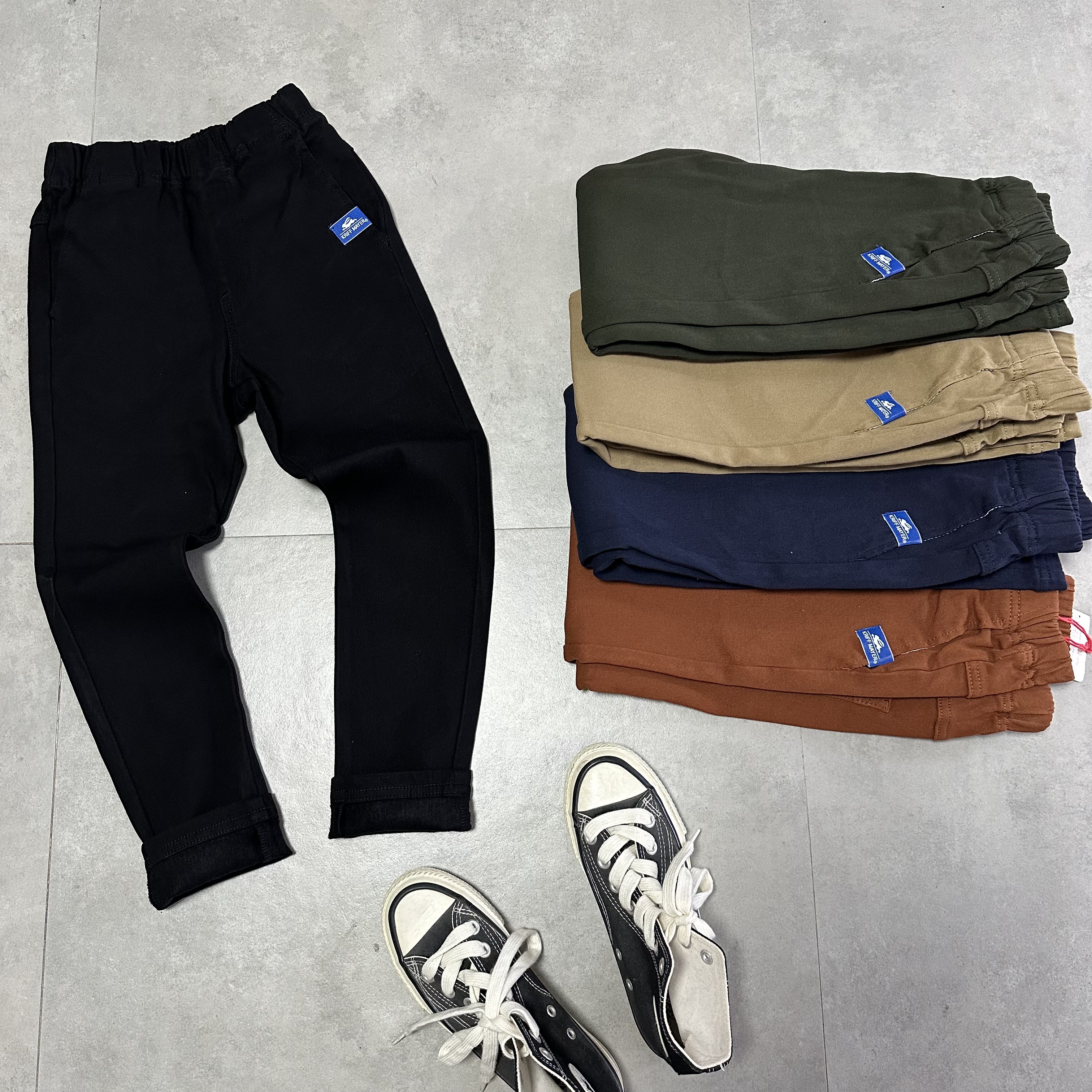 KRM长裤布裤休闲抓绒弹力