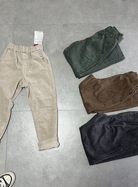 日本KRM元单　冬装男女小中大童灯芯绒条绒加厚休闲裤　120-170