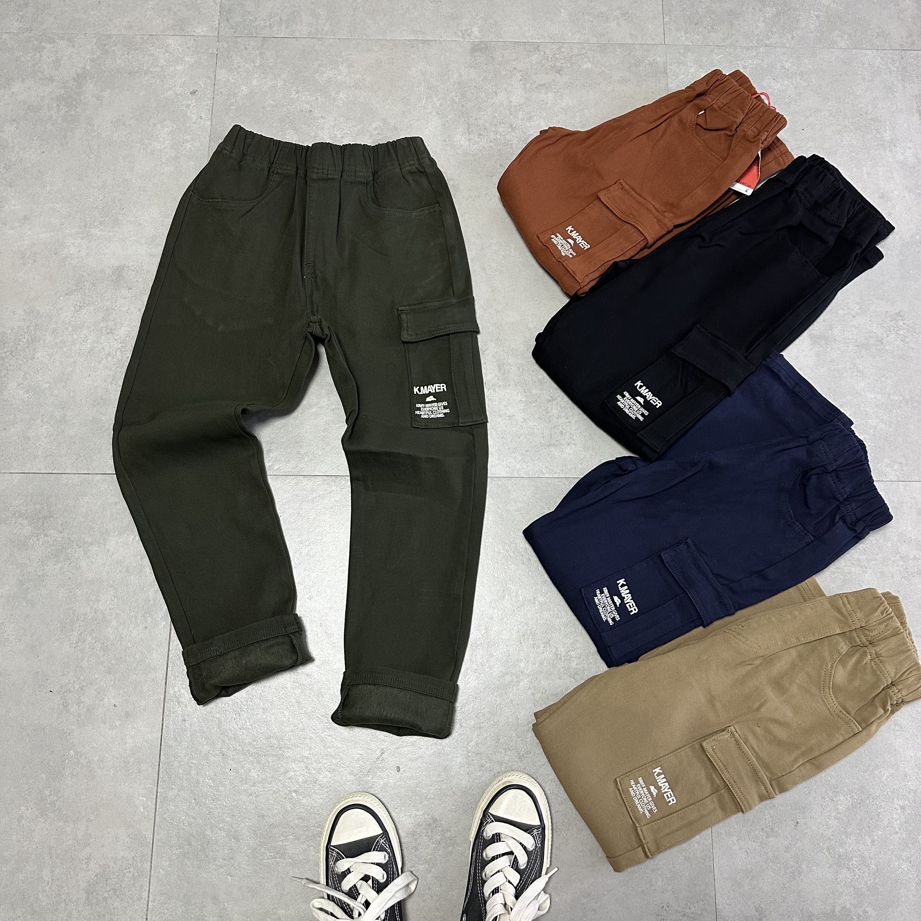 KRM长裤抓绒长裤口袋工装款