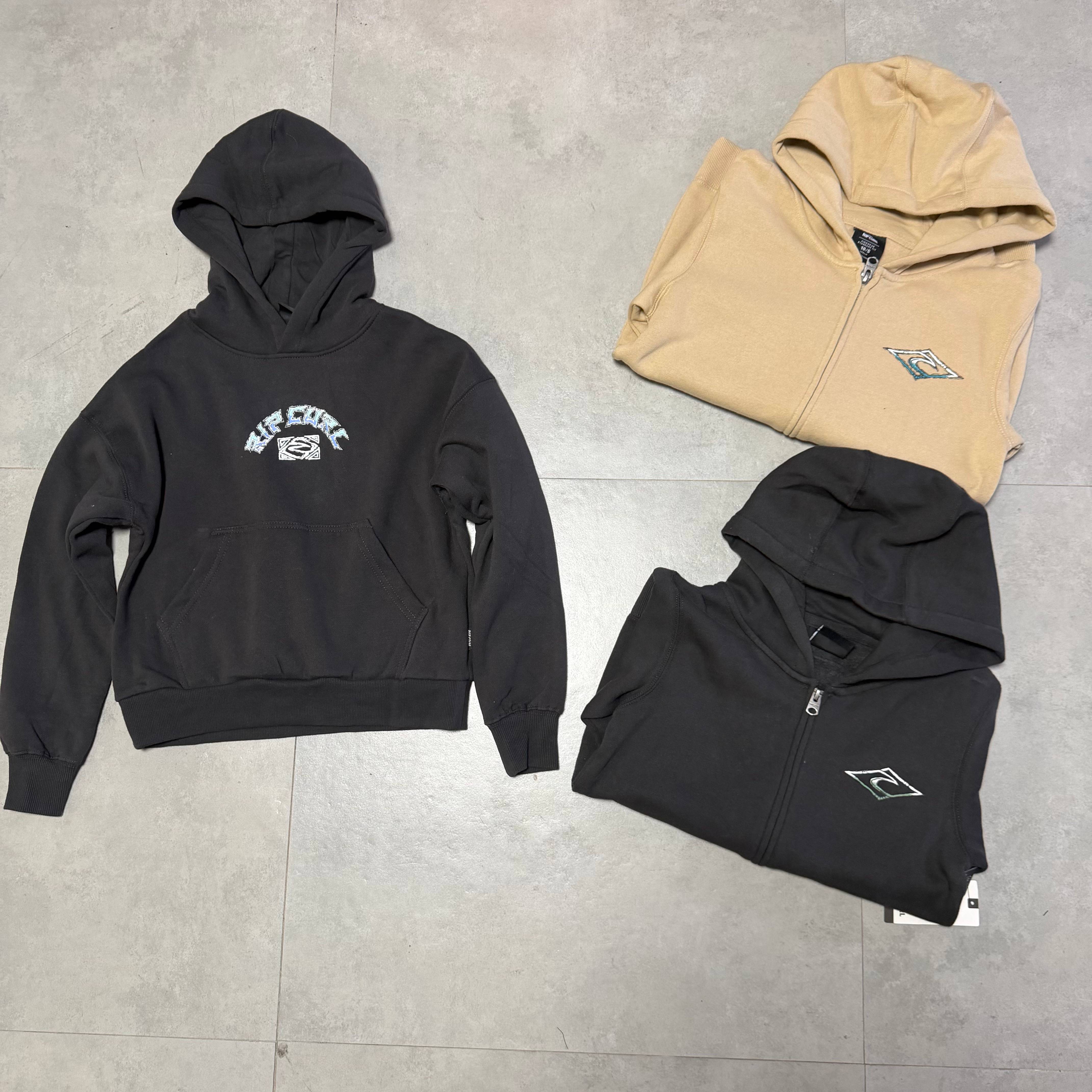 出口澳州冲浪元单  男中大童青少年套头拉链抓绒连帽卫衣 130-170