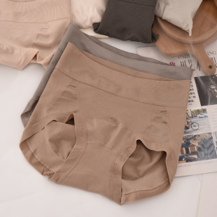 韩版 无缝收腹提臀内裤 女中腰无痕美体一片式 小码 显瘦包臀三角短裤