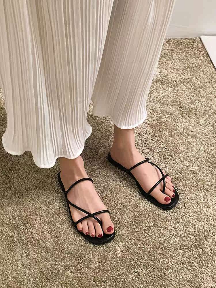 羅馬風涼拖鞋女外穿2020新款夏季韓版時尚網紅簡約夾趾平底拖在類目 女鞋, 拖鞋中 - 來自Buy2taobao.com提供專業的淘寶代購服務