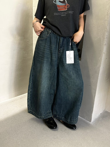 At 11/2026秋冬新款复古水洗做旧牛仔裤女宽松显瘦百搭阔腿裤
