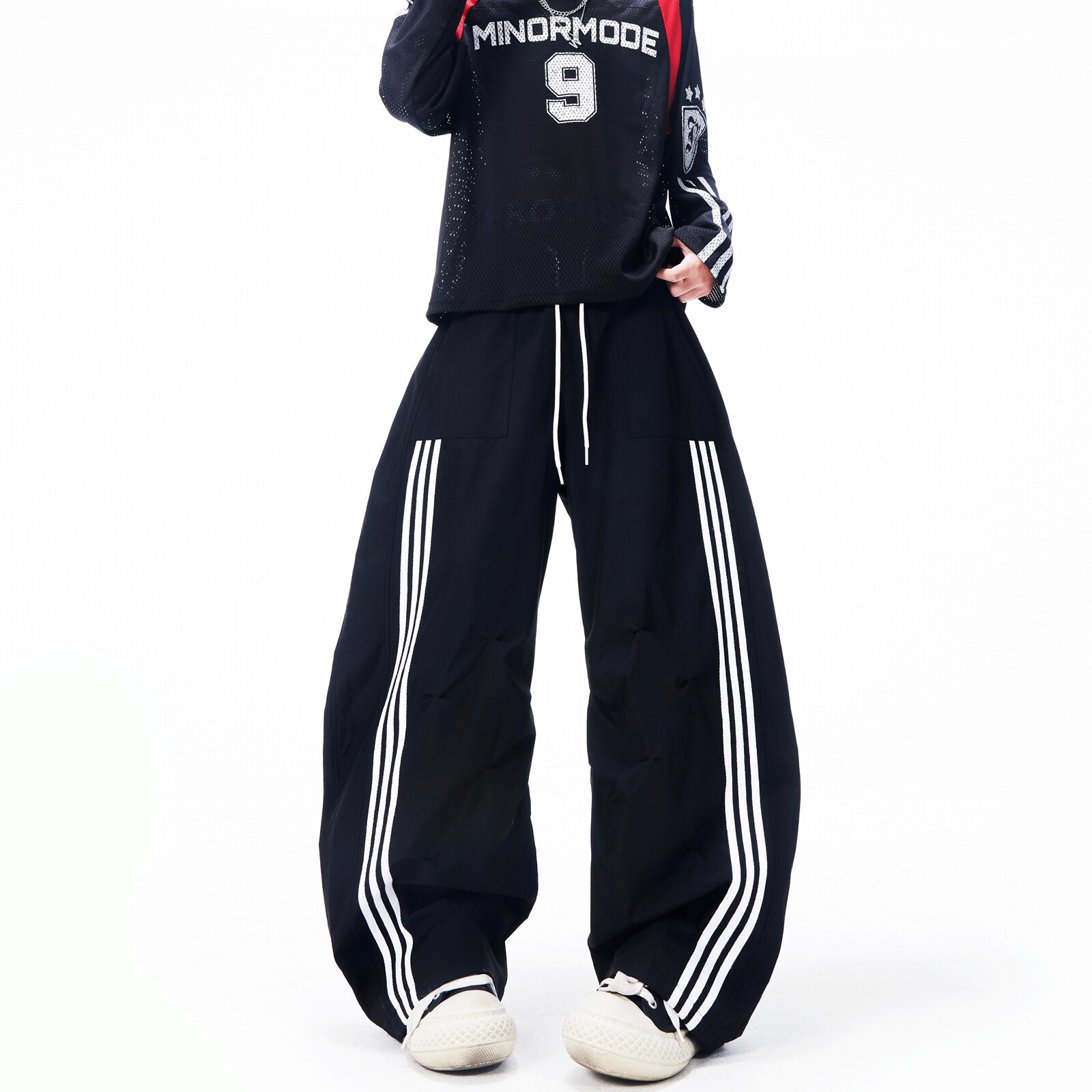 新品男女三条杆弯刀休闲裤8687P55,男装休闲裤,星座517-3