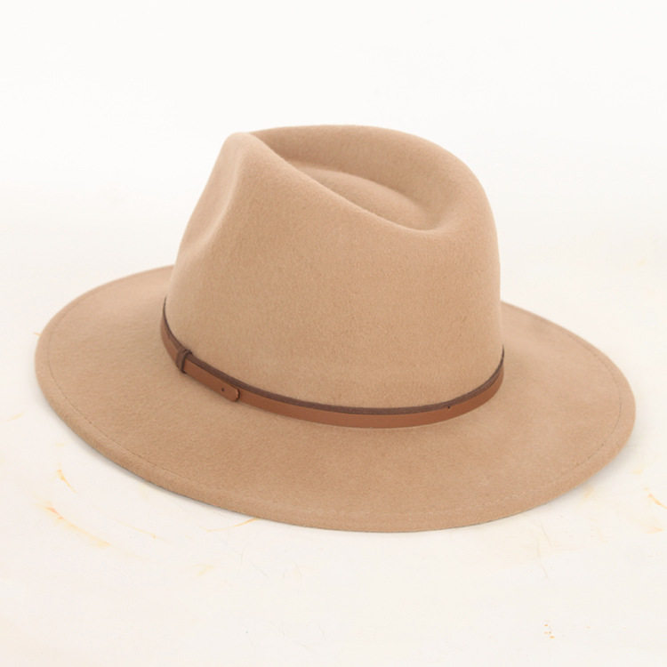 法式新款秋冬平沿羊毛呢礼帽男女时尚宽檐爵士百搭欧美大头围驼色,服饰配件/皮带/帽子/围巾,帽子,淘宝优惠券,粉丝福利购,淘宝优惠卷