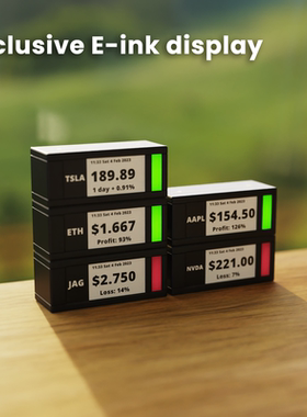 TICKRMETER E-Ink Stock Ticker 桌面股票显示器墨水屏股价提示器