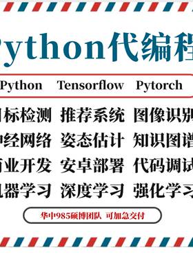 python代编程接单爬虫数据抓取深度学习代码编写调试算法开发跑通
