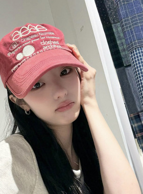 韩国AEAE潮牌字母刺绣棒球帽男女鸭舌帽迷彩 张康乐申有娜ins超火