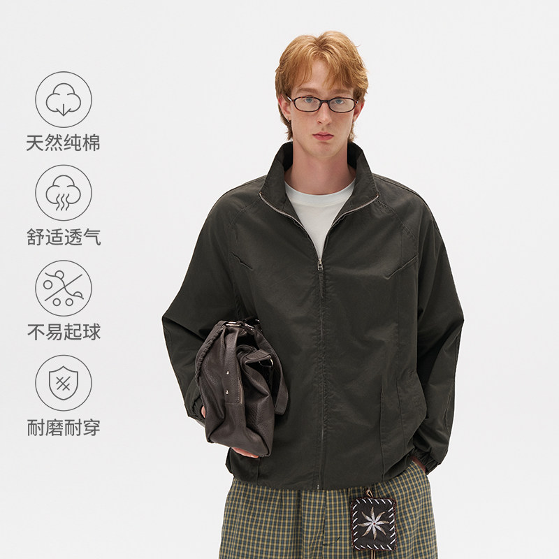 bosie美式复古水洗立领外套男图片