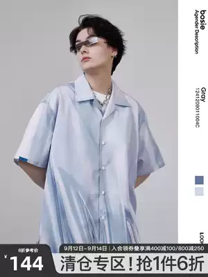 bosie Gray2021 summer new short sleeve shirt male couple Japanese loose shirt women top
