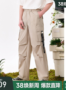 【商场同款】bosie伯喜2025年夏季新款宽松直筒工装休闲裤男长裤