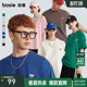 T恤情侣款 短袖 bosie2025年夏新款 男简约体恤刺绣打底衫 小花人