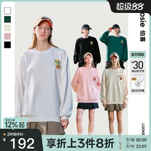 新款 bosie伯喜2025秋季 仙人掌钩针圆领卫衣男情侣休闲运动上衣潮