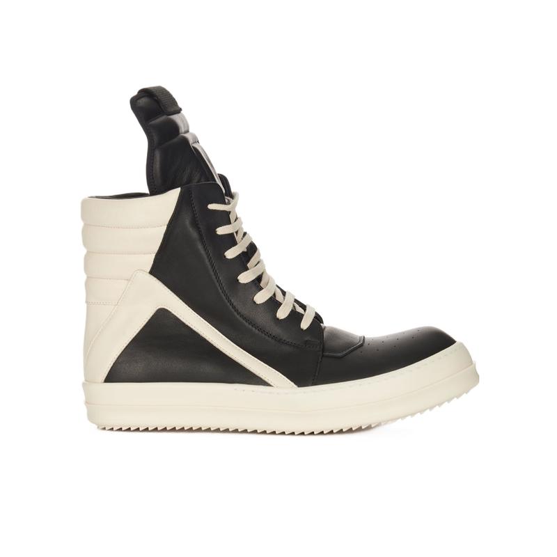 RICKOWENS高帮鞋女舒适轻便耐磨防滑精致工艺百搭经典黑白色拼接