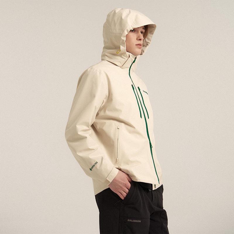 代购SALOMON萨洛蒙男士冲锋衣防水防风透气户外夹克连帽长袖软壳