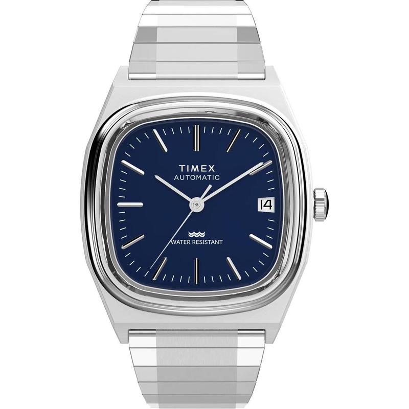 Timex/天美时机械自动腕表银色表盘蓝面精致女表