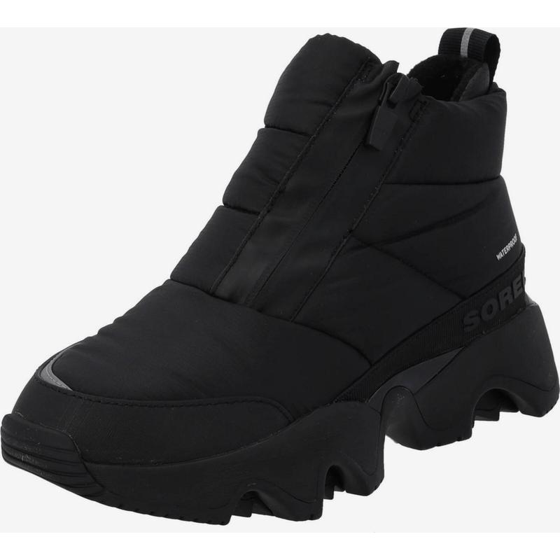 代购SOREL女士雪地靴防水保暖防滑舒适缓震黑色平跟圆头拉链冬季