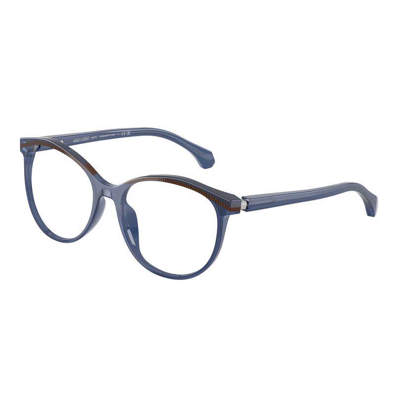 代购Alain Mikli女士眼镜框蝴蝶形全框蓝色透明纹理日常佩戴通勤
