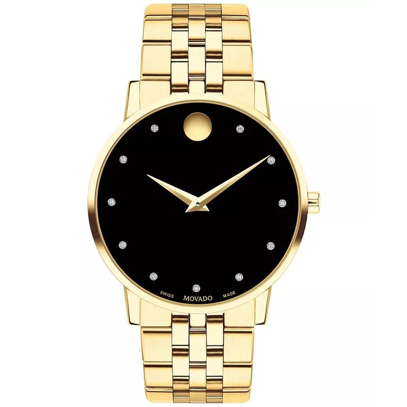 Movado/摩凡陀瑞士 quartz 机芯 mm 金 PVD 不锈钢钻石腕表 米防