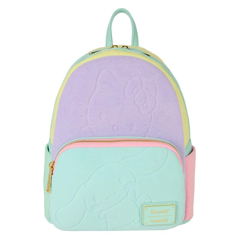 代购Loungefly Hello Kitty男女双肩背包可调节肩带提手毛圈布