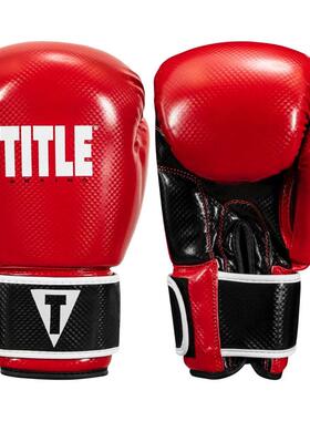 代购Title Boxing男女拳套防护吸震红色皮革拳击训练健身爆款