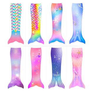 新款 人鱼尾巴女童公主裙儿童游泳衣表演服 美人鱼服装