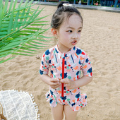 儿童泳衣女童女孩2025新款 防晒速干婴幼儿连体游泳衣小童宝宝装 备