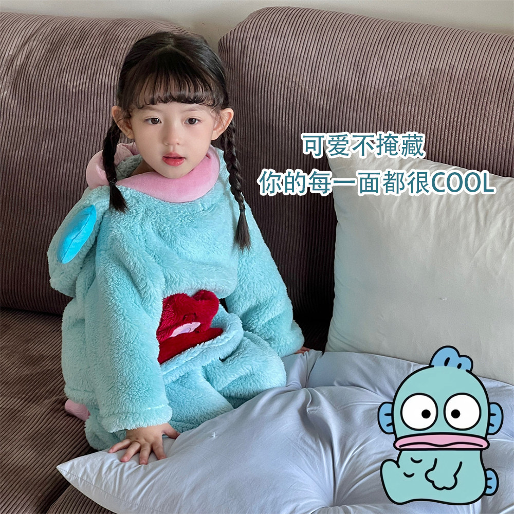 秋冬季珊瑚绒睡袍2025年新款丑鱼睡衣女加绒加厚可外穿连帽家居服,童装/婴儿装/亲子装,家居袍/睡袍,淘宝优惠券,粉丝福利购,淘宝优惠卷