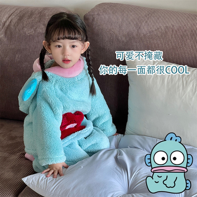 秋冬季珊瑚绒睡袍丑鱼睡衣家居服